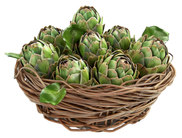 Pngtree artichokes for mediterranean diet gourmet artichoke basket seasonal vegetable harvest isolated png image 13052184